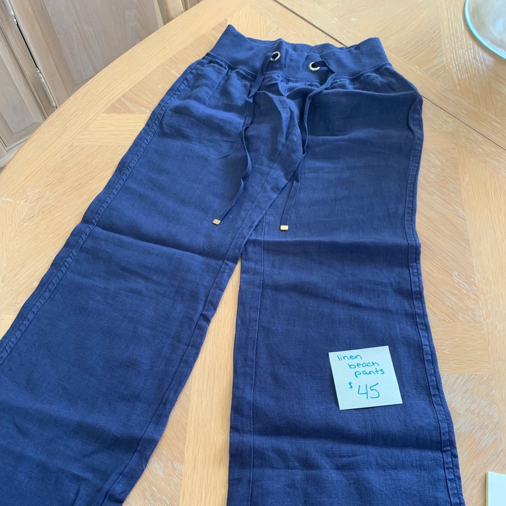Navy Linen Pants